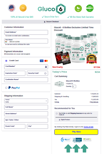 Gluco6 order page