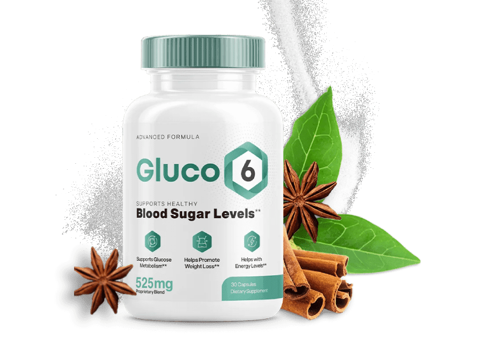Gluco6 single bottle with ingredients